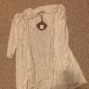 White and Black Striped Cardigan